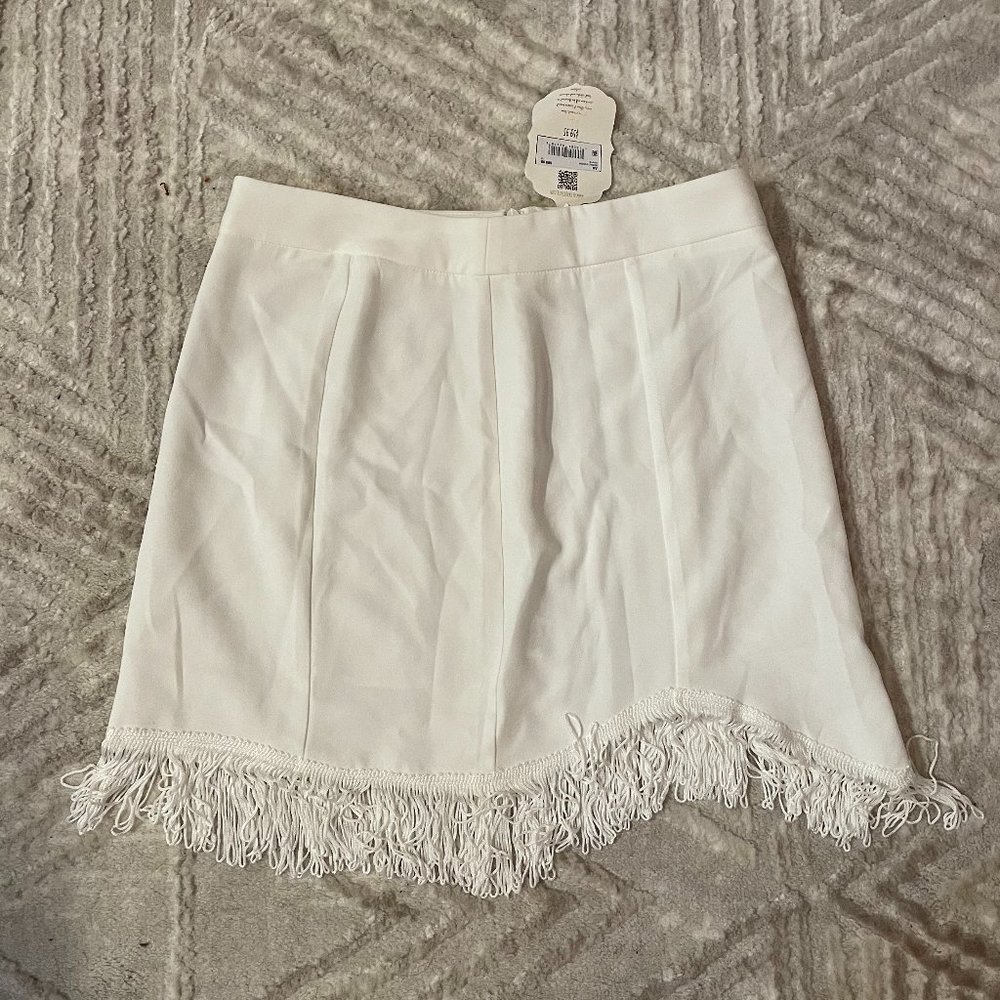 Altar'd State - Shania Fringe Skirt - White - Size M - NWT